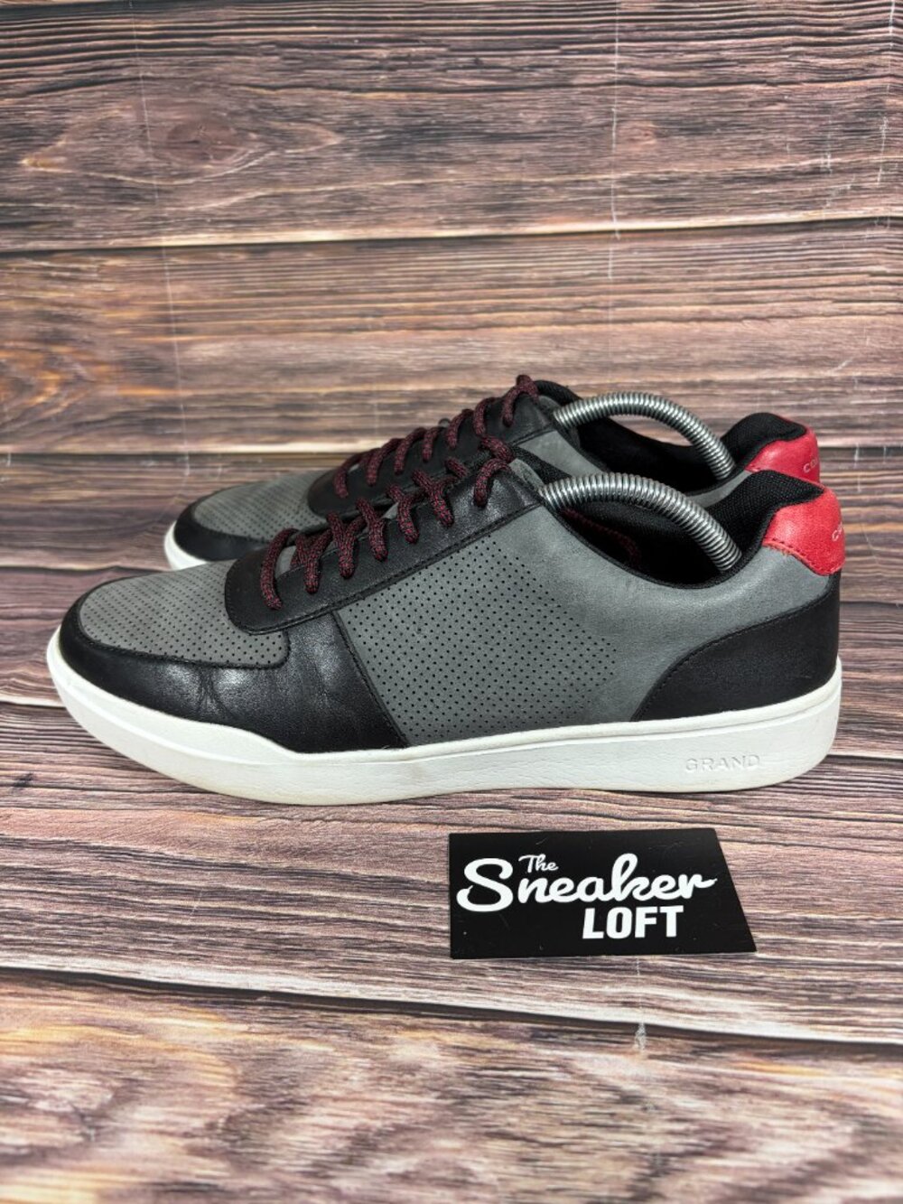 Cole Haan Grand Crosscourt Modern Perforated Gray Lace Up Shoes Size 10 - Picture 3 of 8